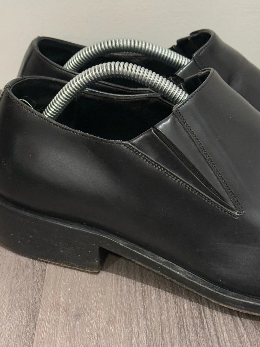 Gucci Men's Black Leather Plain Toe Derby size 43 eu men’s us 10 E Italy RARE